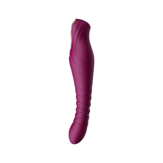 Смарт вібратор-пульсатор з кристалом Swarovski, фіолетовий Zalo King Velvet Purple