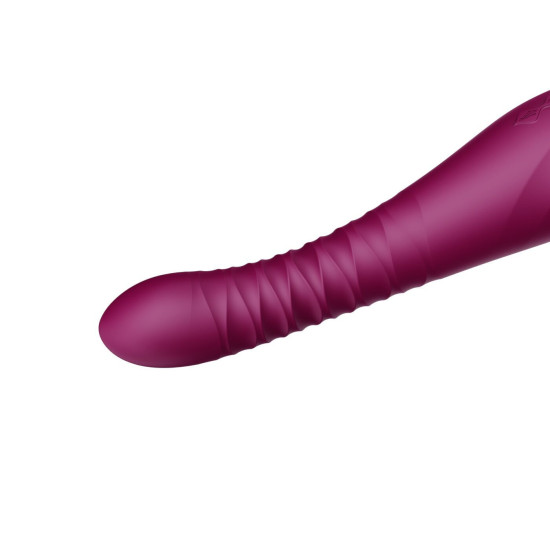 Смарт вібратор-пульсатор з кристалом Swarovski, фіолетовий Zalo King Velvet Purple