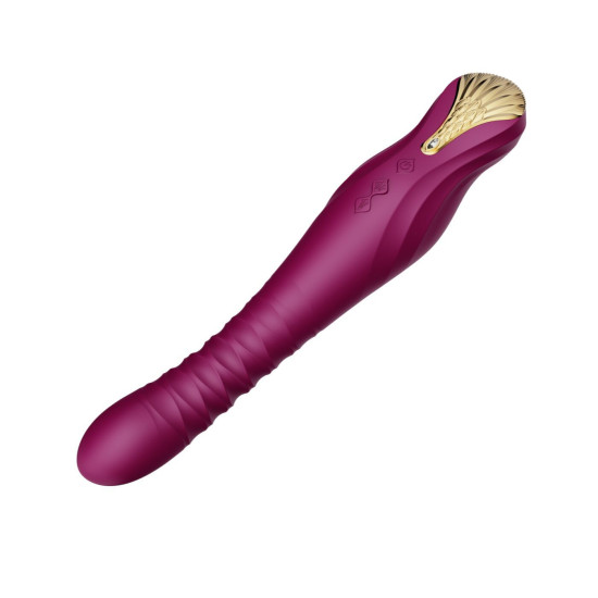 Смарт вібратор-пульсатор з кристалом Swarovski, фіолетовий Zalo King Velvet Purple