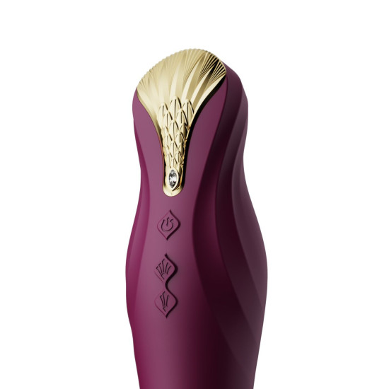 Смарт вібратор-пульсатор з кристалом Swarovski, фіолетовий Zalo King Velvet Purple