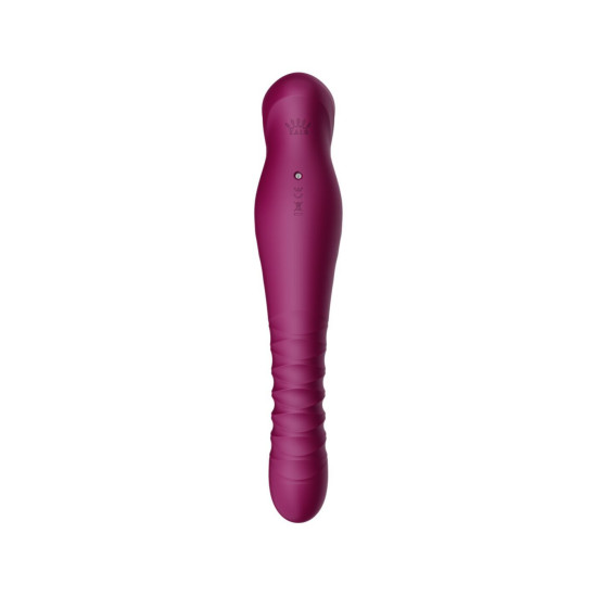 Смарт вібратор-пульсатор з кристалом Swarovski, фіолетовий Zalo King Velvet Purple