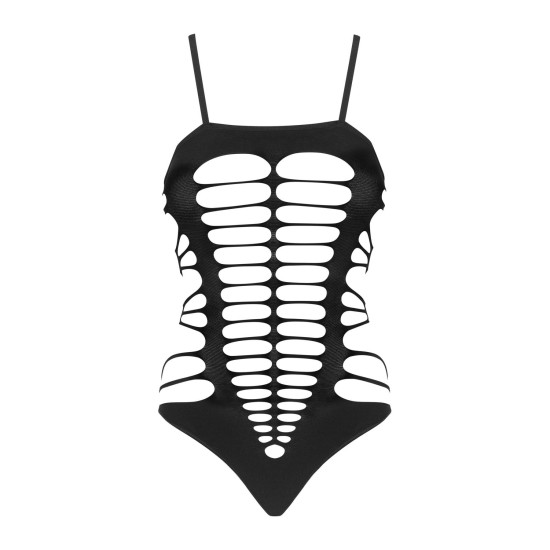 Бодистокинг с поперечными вырезами, чёрный Obsessive B122 Teddy Black, S/M/L