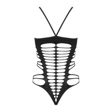 Бодістокінг з поперечними вирізами, чорний Obsessive B122 Teddy Black, S/M/L