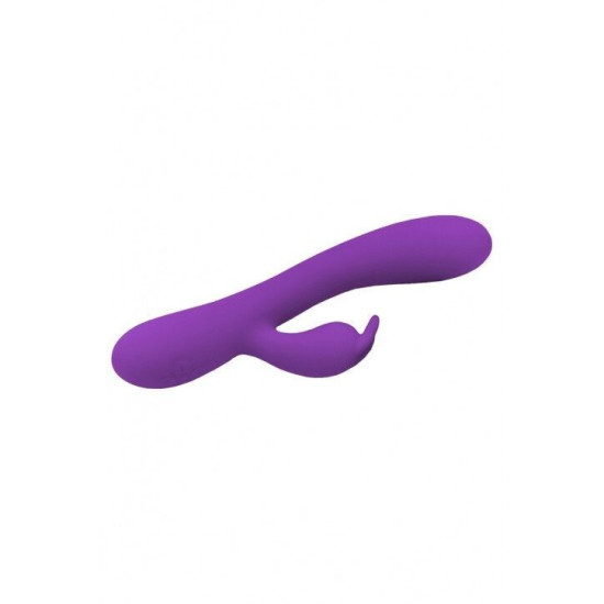 Вибратор-кролик с отростком с ушками и подогревом до 40 °C, фиолетовый Wooomy Gili-Gili Vibrator with Heat Purple