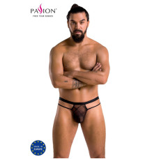 Мужские прозрачные стринги из сетки, черные Passion 029 Thong Collin Black, XXL/XXXL