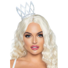Корона со стразами с резинками для крепления, серебристая Leg Avenue Faux Rhinestone Die Cut Crown