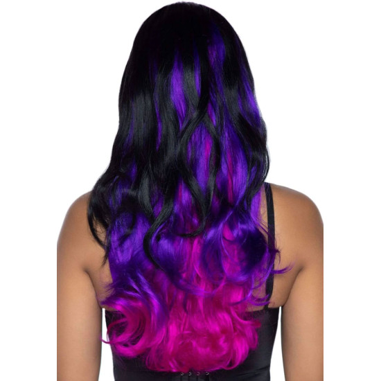 Перука з багатобарвним ефектом, чорно-фіолетова Leg Avenue Allure Multi Color Wig Black/Purple