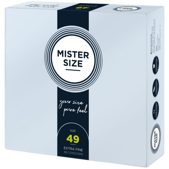 Презервативы для пениса длиной 9,5–10 см, 36 шт Mister Size - pure feel 49