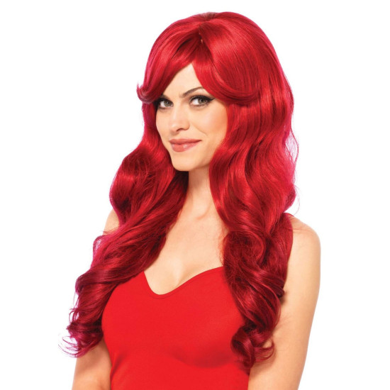 Хвиляста перука з косою чубчиком, червона, довжина 68 см Leg Avenue Long Wavy Wig Red, 68 cm