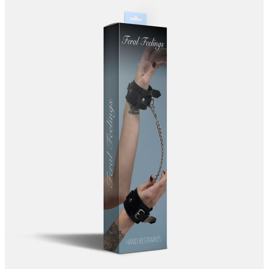 БДСМ наручники з ПВХ, чорні Feral Feelings Hand Restraints Black