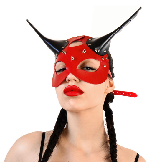 Шкіряна маска Art of Sex Lucifer Red&Black
