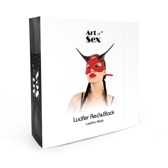 Шкіряна маска Art of Sex Lucifer Red&Black