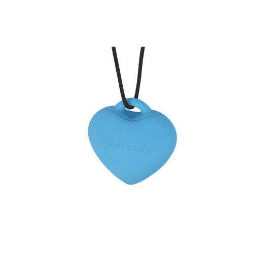 Міні-вібратор «Сердечко» на шнурку, 9 режимів, блакитний FairyGasm PleasureStone Blue