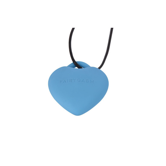 Міні-вібратор «Сердечко» на шнурку, 9 режимів, блакитний FairyGasm PleasureStone Blue