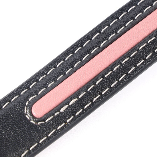 Кожаный ошейник с поводком, черный Lockink Sevanda Love Heart Butterfly Leather Collar Set Black