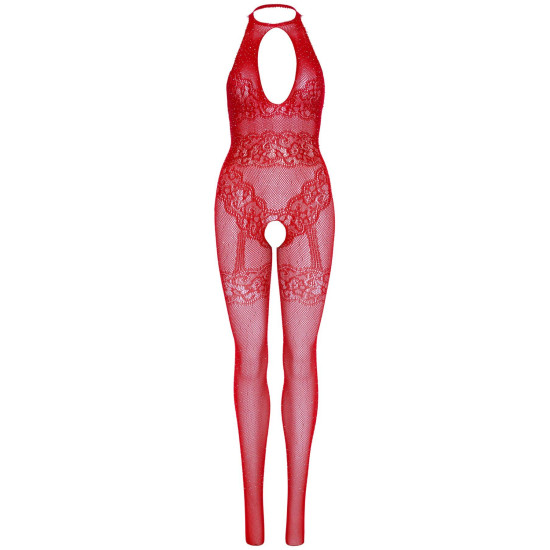 Кружевной бодистокинг с сеткой и стразами, красный Leg Avenue Rhinestone Lace and Net Bodystocking Red, One Size