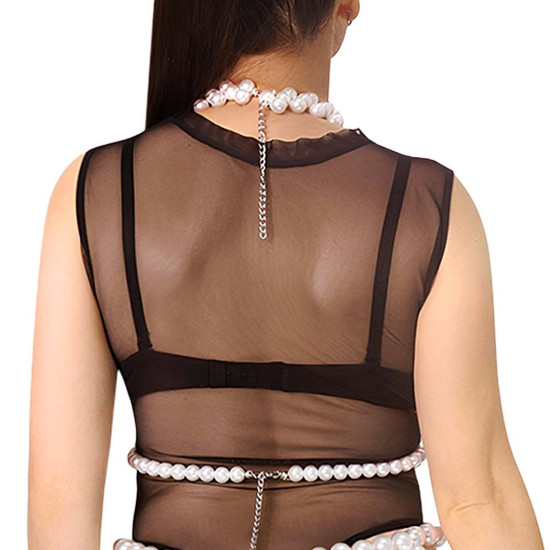 Ліф із перлів, білий Art of Sex Jasmine, розмір XS-2XL