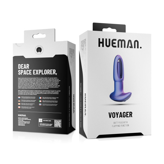 Анальна пробка з віброязичком Hueman Voyager Butt Plug With Tapping
