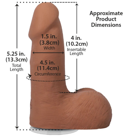 Фаллоимитатор с мошонкой, длина 12.7 см Doc Johnson The Realistic Cock ULTRASKYN - 5 Inch with Balls Caramel