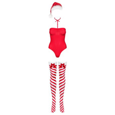 Obsessive Kissmas teddy red L/XL - боди (мятая упаковка)