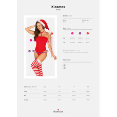 Obsessive Kissmas teddy red L/XL - боди (мятая упаковка)