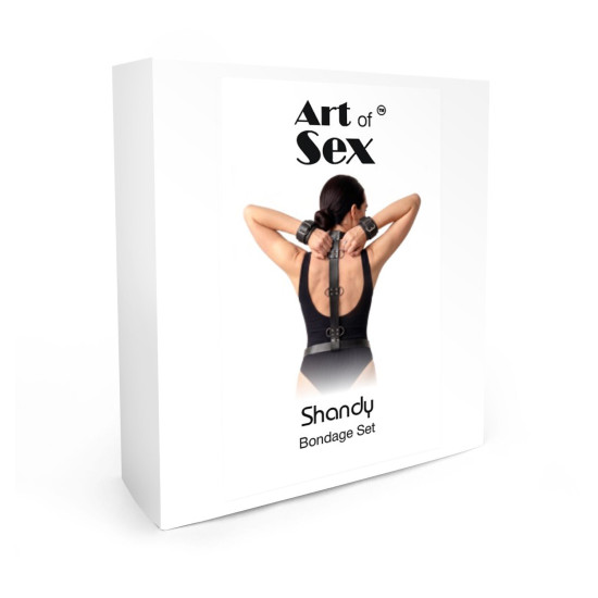 Бондажный набор из экокожи, черный Art of Sex - Shandy, XS-M