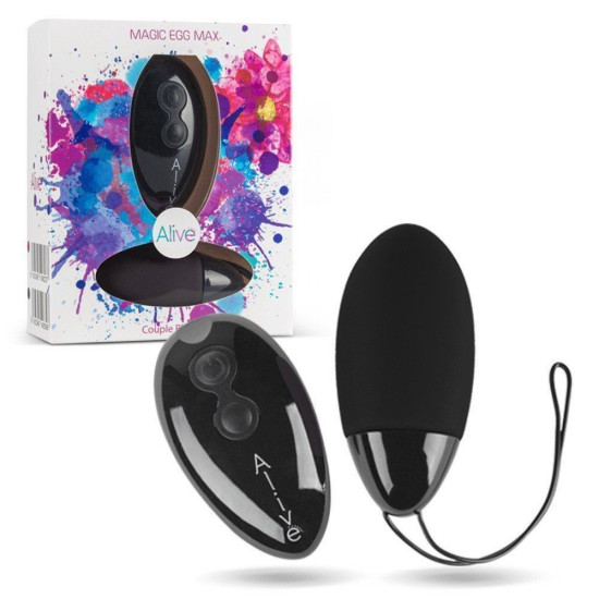 Віброяйце чорного кольору потужне з пультом ДК Alive Magic Egg Max Black Black
