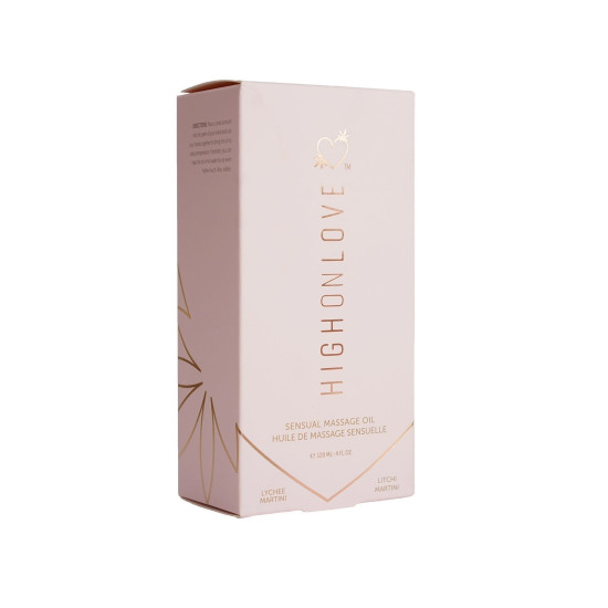 Массажное масло с маслом семян конопли и ароматом мартини HighOnLove Massage Oil Lychee Martini, 120 ml