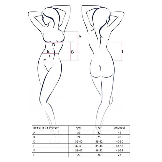 Корсет белого цвета с пажами (стринги в комплекте) BRASILIANA CORSET White, XXL/XXXL