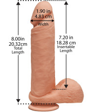 Фаллоимитатор с мошонкой, длина 20,3 см, диаметр 4,8 см - Doc Johnson The D Perfect D 8 Inch With Balls
