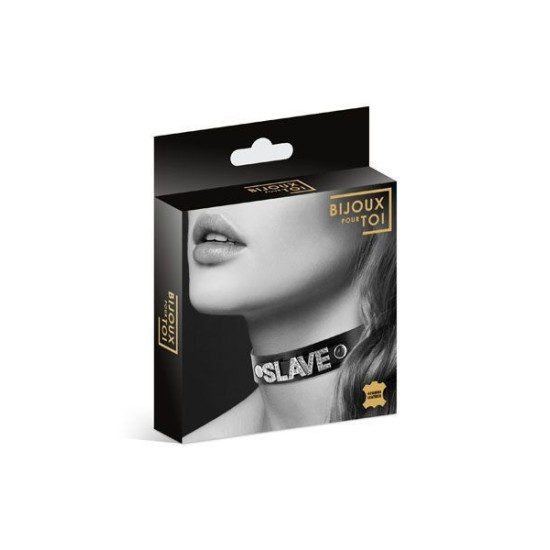 Чокер со стразами из натуральной кожи Bijoux Pour Toi Slave