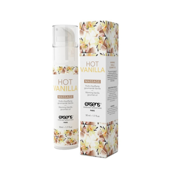 Съедобное массажное масло со вкусом ванили и разогревающим эффектом EXSENS Hot Vanilla, 50 ml