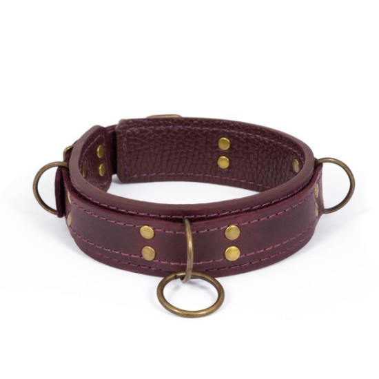 Премиум ошейник из натуральной кожи в подарочной упаковке, фиолетовый Lovecraft Premium Collar Purple, S