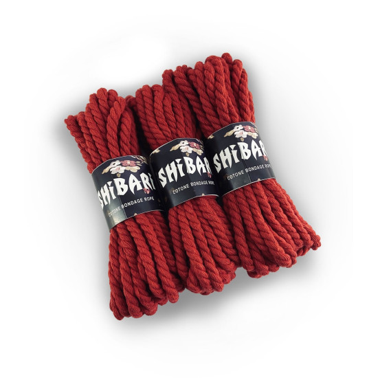 Мотузка для еротичного зв'язування, бавовняна, червона, 8 м, 6 мм Feral Feelings Shibari Rope Red