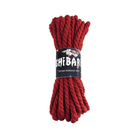 Мотузка для еротичного зв'язування, бавовняна, червона, 8 м, 6 мм Feral Feelings Shibari Rope Red