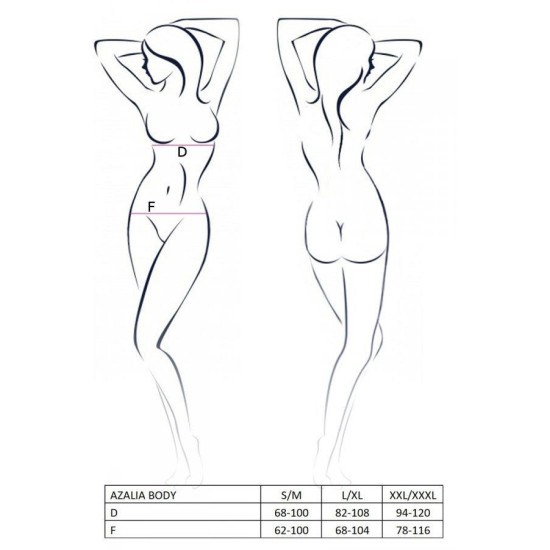 Ажурное боди, черное Passion Azalia Body Black, L/XL