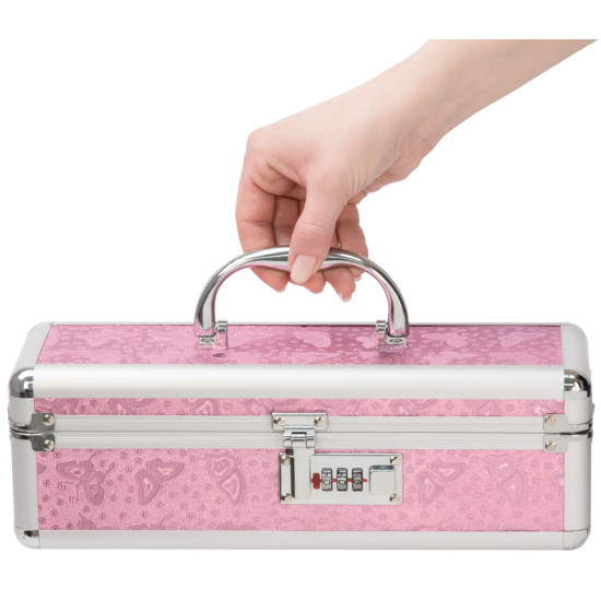 Кейс для хранения секс-игрушек с кодовым замком, розовый PowerBullet Lockable Vibrator Case Pink