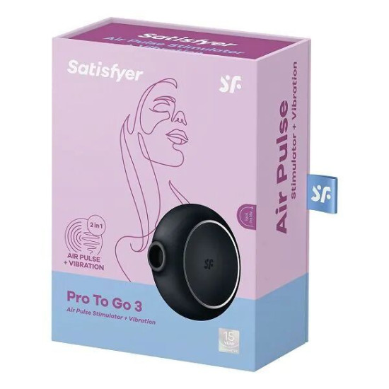 Вакуумный стимулятор, чёрный Satisfyer Pro To Go 3 Black