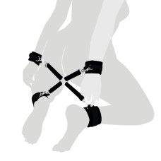 Крестовина из натуральной кожи, черная Art of Sex 4 Way Connector Black