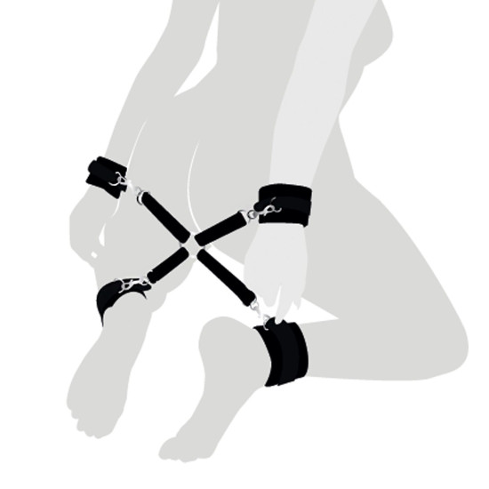 Хрестовина з натуральної шкіри, чорна Art of Sex 4 Way Connector Black