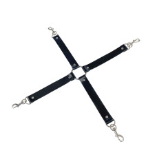 Крестовина из натуральной кожи, черная Art of Sex 4 Way Connector Black