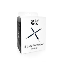 Крестовина из натуральной кожи, черная Art of Sex 4 Way Connector Black