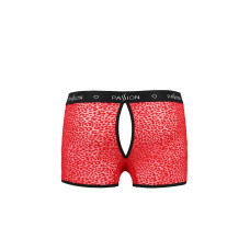 Прозрачные боксеры из сетки с леопардовым рисунком, красные Passion 046 Short Parker Red, XXL/XXXL