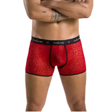 Прозрачные боксеры из сетки с леопардовым рисунком, красные Passion 046 Short Parker Red, XXL/XXXL