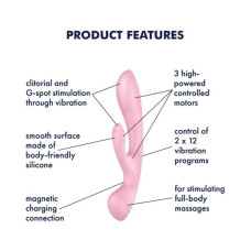 Вібратор-кролик, рожевий Satisfyer Triple Oh Pink