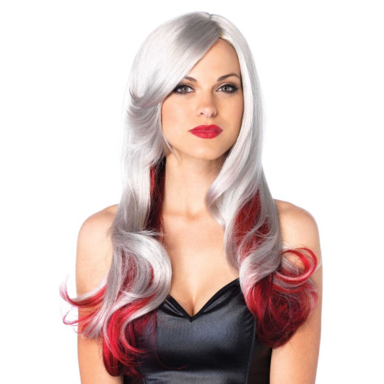Перука з багатобарвним ефектом, сіро-червона Leg Avenue Allure Multi Color Wig Grey/Red