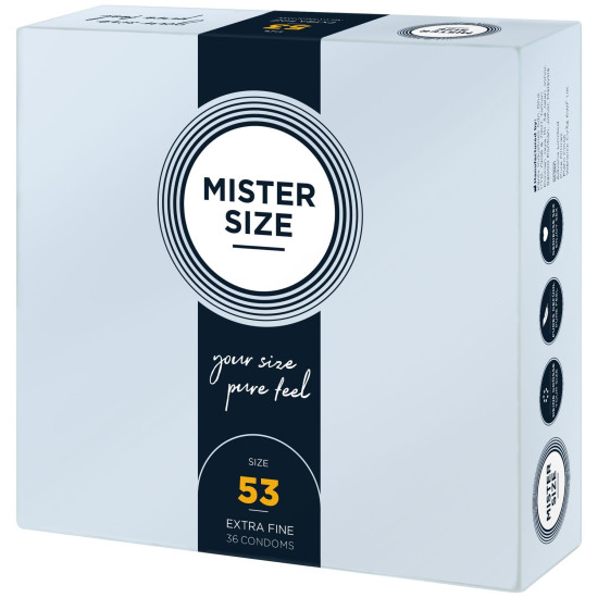 Презервативы для пениса длиной 10–11,3 см, 36 шт Mister Size - pure feel 53