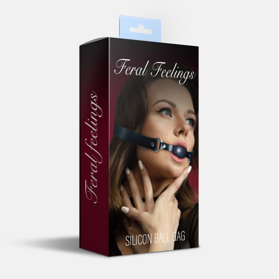 Силіконовий кляп, чорний Feral Feelings Silicon Ball Gag Black/Black