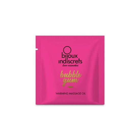 Пробник массажного масла с ароматом клубничной жвачки Bijoux Indiscrets Light My Fire – Strawberry Bubblegum, 2 ml