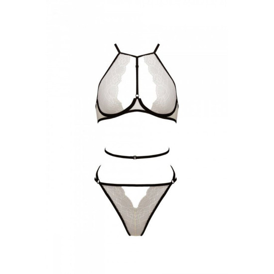 Комплект білизни (топ, трусики), кремовий Passion Chika Set Cream, XXL/XXXL